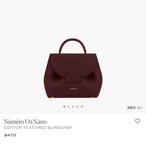 Polene Numéro Un Nano - Textured Burgundy in like new condition